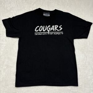 Men's Cougars black "The only cats I'm not allergic to" Graphic T shirt-L